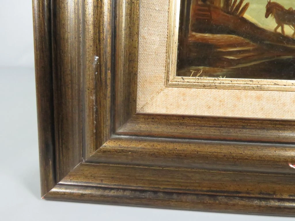 Schilderij - Hollands Winterlandschap op het IJs