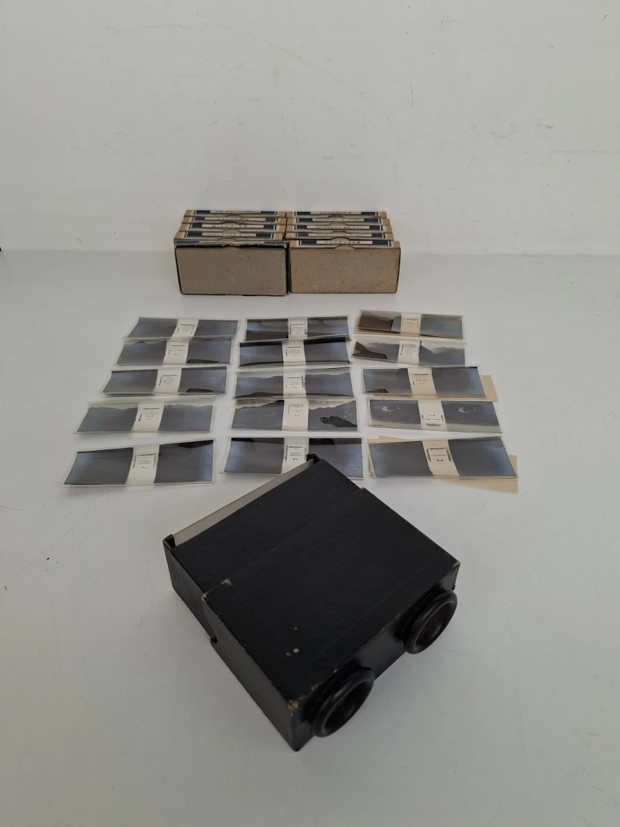 👀 Unieke Vintage Bruguière No. 1 Stereoscoop (3D-Kijker) + 10 Originele Filmseries!