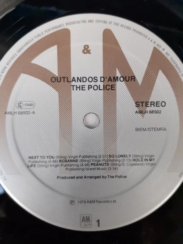 Vinyl: The Police - Outlandos d'amour