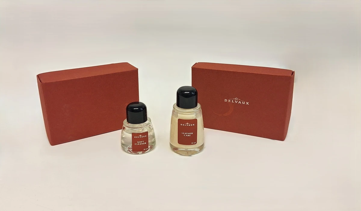 Lederverzorgingsset van het Belgische luxemerk Delvaux.