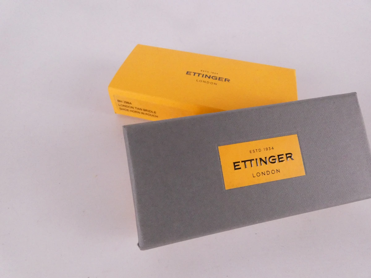 Ettinger Lederen schoenlepel met etui in originele doos, Engeland