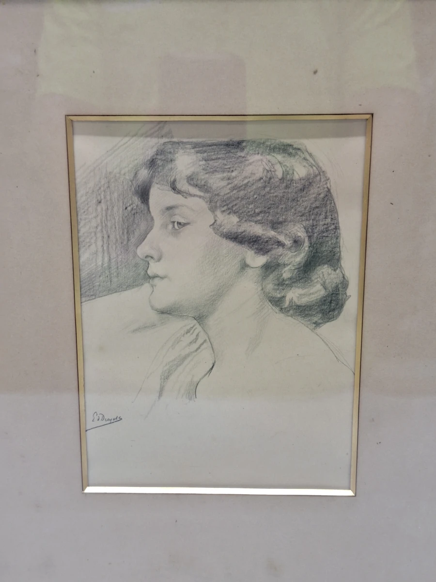 Academische portretstudie van een jonge vrouw - Gustave Den Duyts (1850–1897)