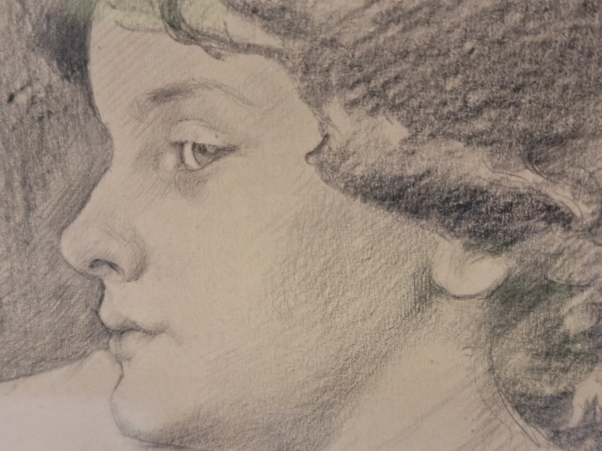 Academische portretstudie van een jonge vrouw - Gustave Den Duyts (1850–1897)