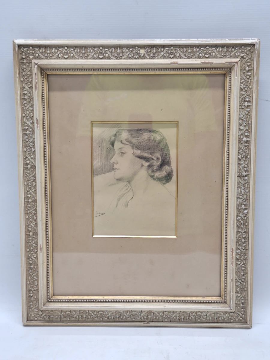 Academische portretstudie van een jonge vrouw - Gustave Den Duyts (1850–1897)