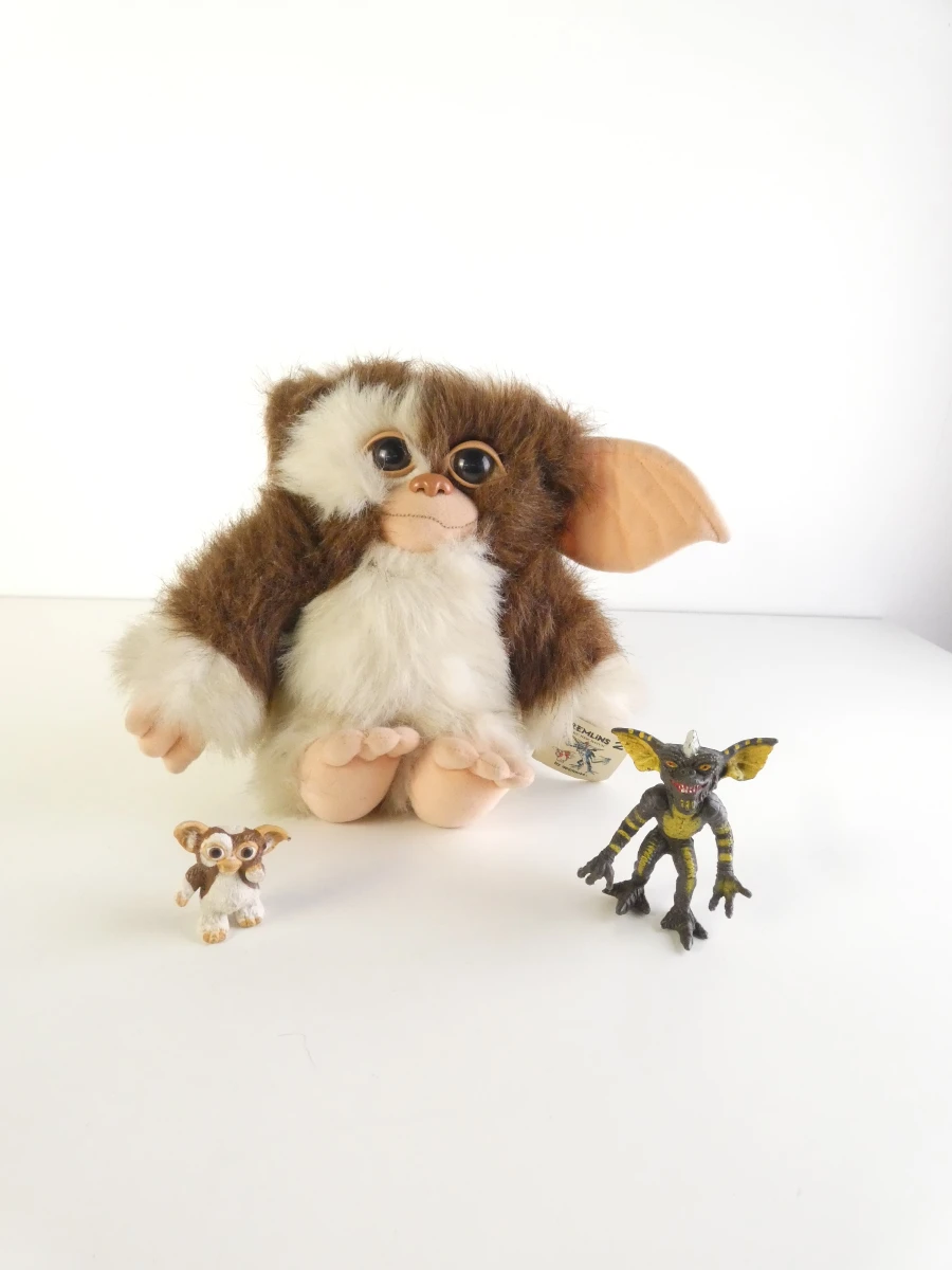 Vintage Gremlins set met Gizmo knuffel en figuurtjes