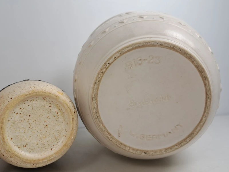 Lot van 2 keramische vazen en bloempot, waaronder Scheurich West Germany