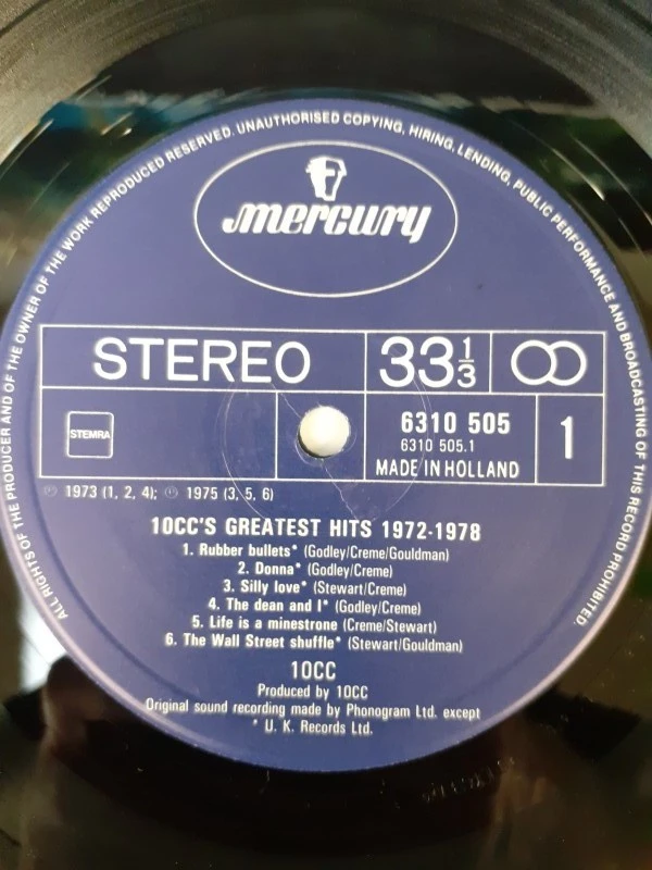 Vinyl: 10cc - Greatest Hits 1972-1978