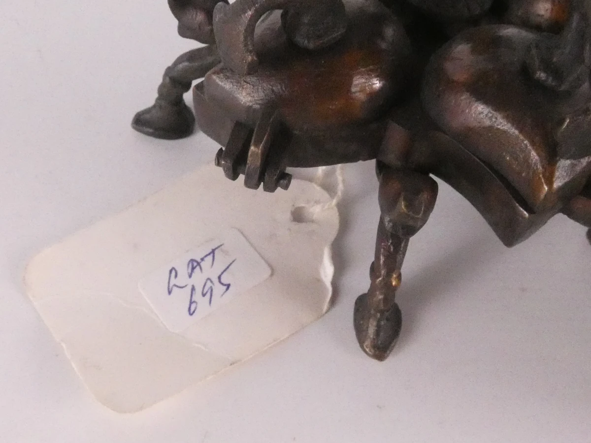 Vintage bronzen vogelvormige kistjes set van 2