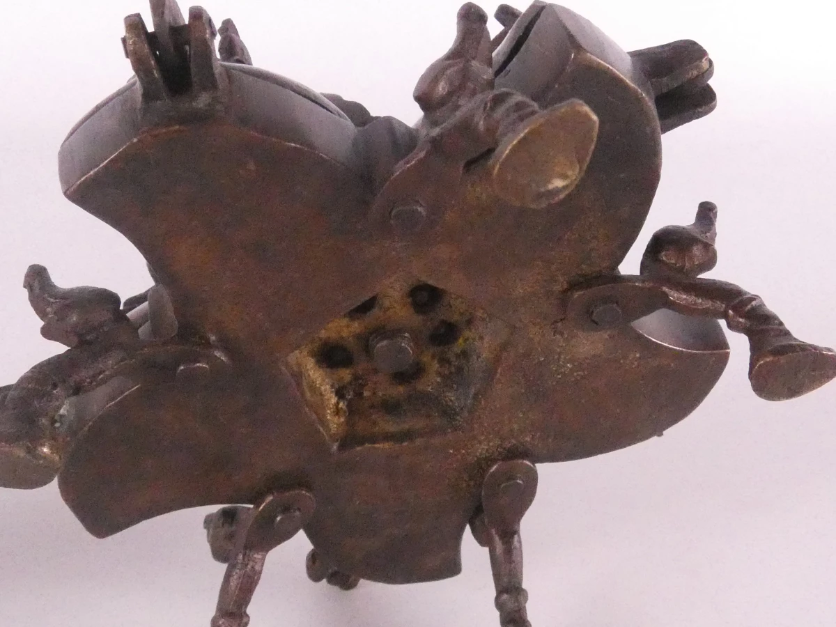 Vintage bronzen vogelvormige kistjes set van 2