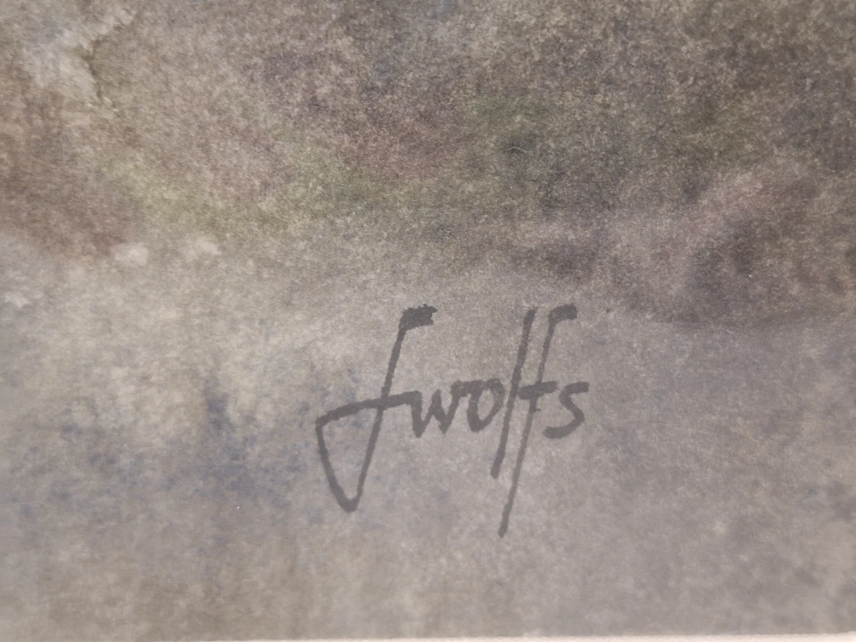 Originele aquarel - Sfeervol boslandschap - Xavier Swolfs