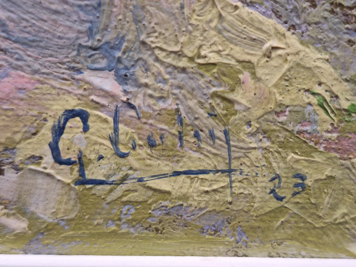 Olieverfschilderij in impressionistische stijl - Gesigneerd boslandschap (1923)