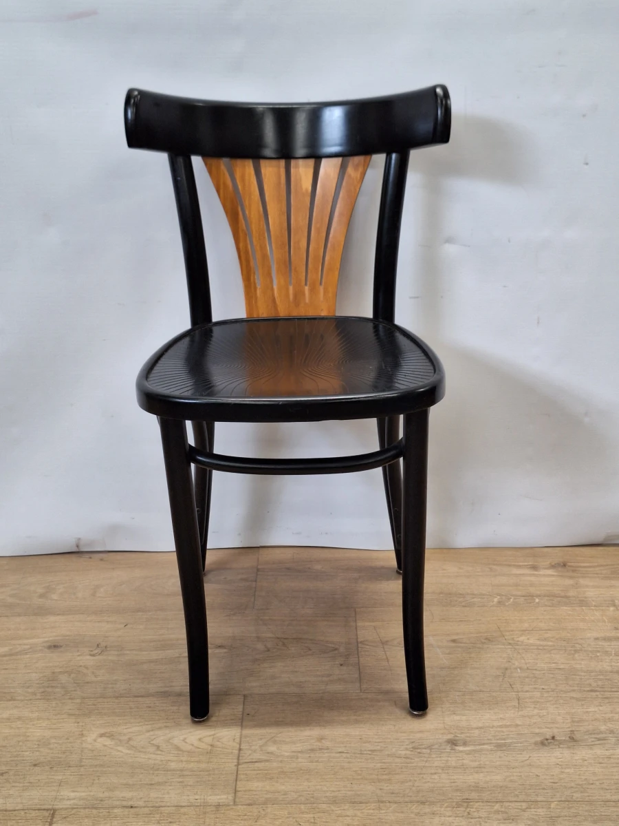 Unieke Set van 6 Vintage Thonet-Stijl Eetkamerstoelen