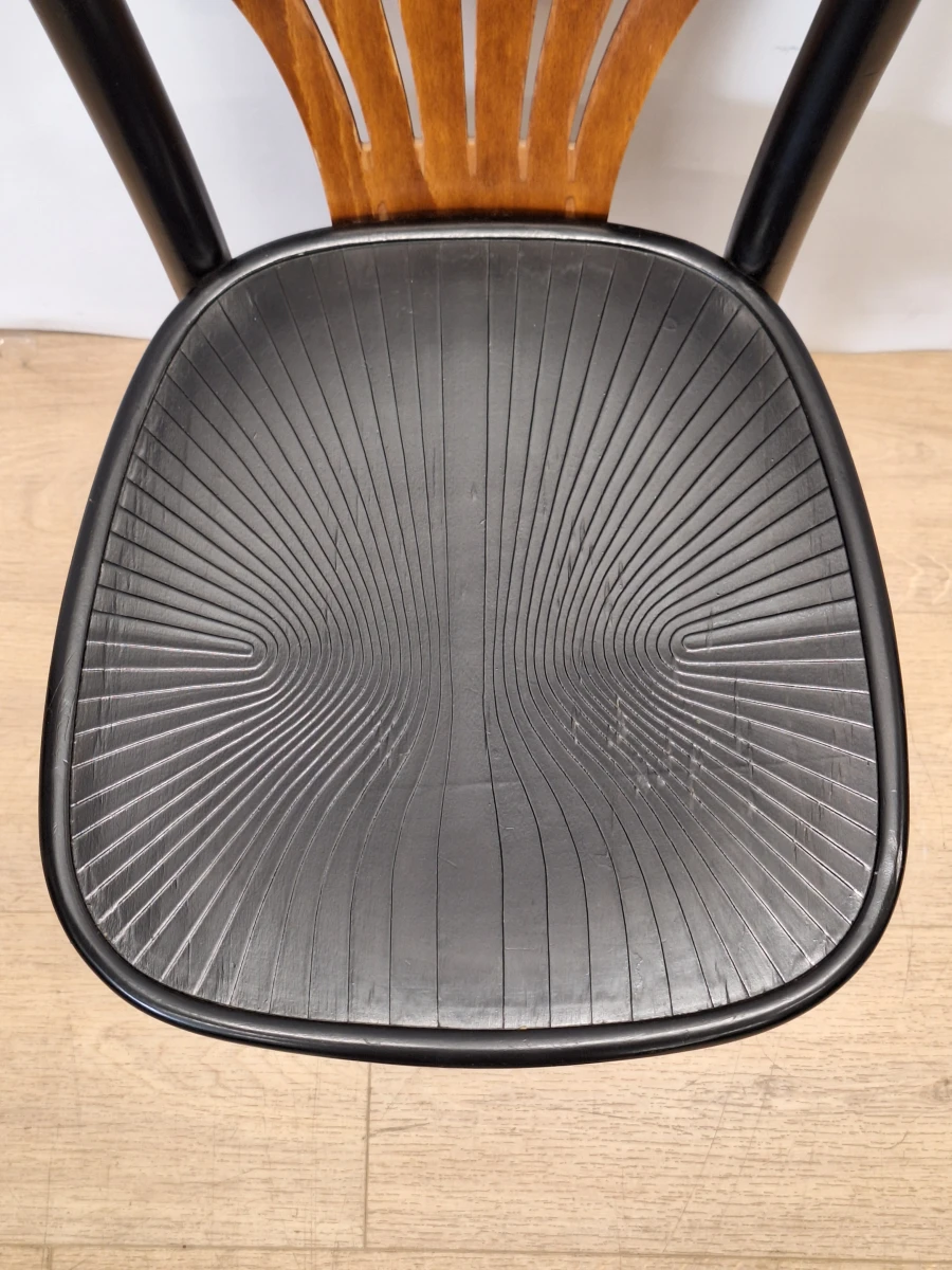 Unieke Set van 6 Vintage Thonet-Stijl Eetkamerstoelen