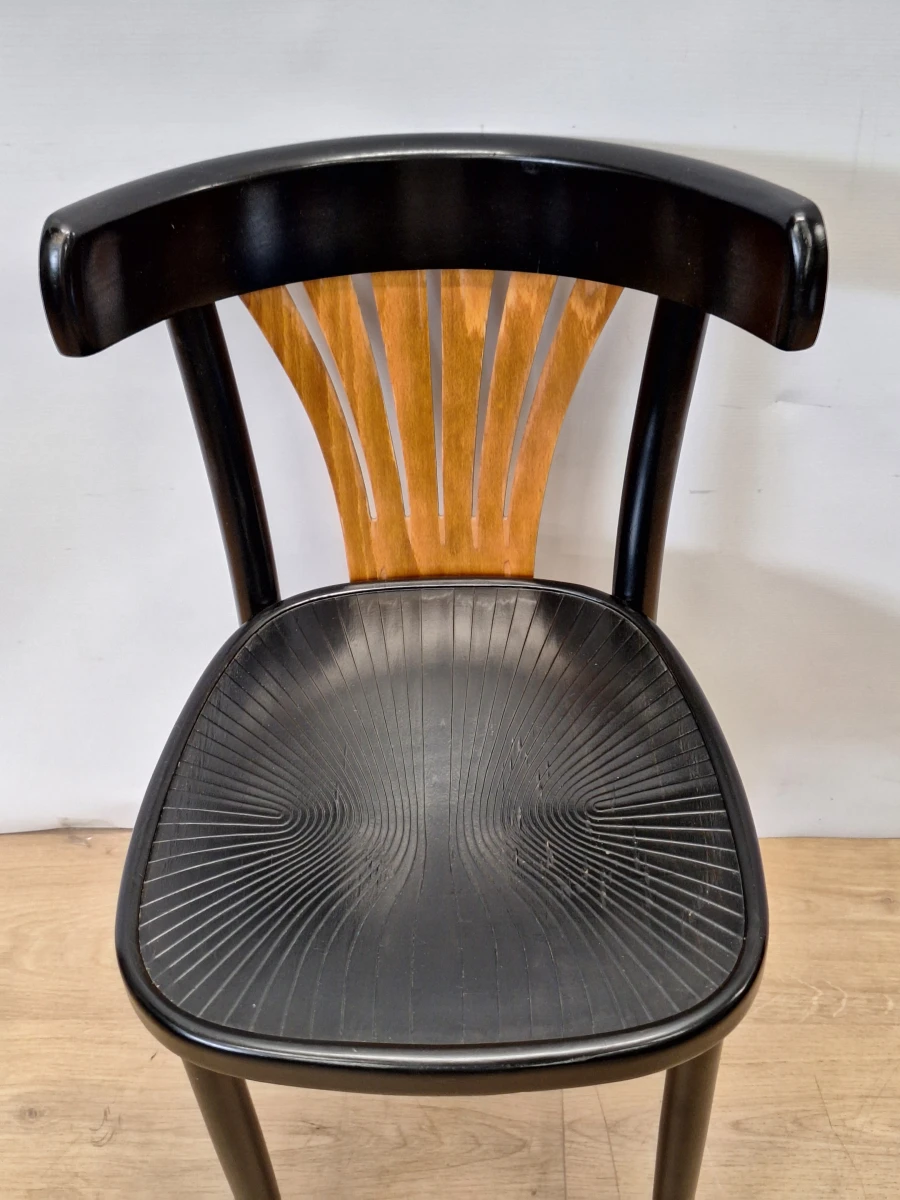 Unieke Set van 6 Vintage Thonet-Stijl Eetkamerstoelen