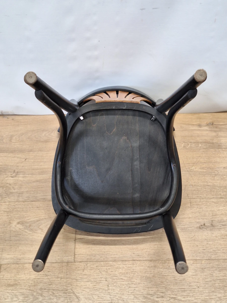 Unieke Set van 6 Vintage Thonet-Stijl Eetkamerstoelen