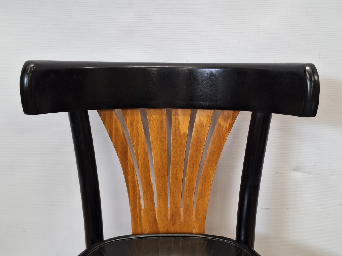 Unieke Set van 6 Vintage Thonet-Stijl Eetkamerstoelen