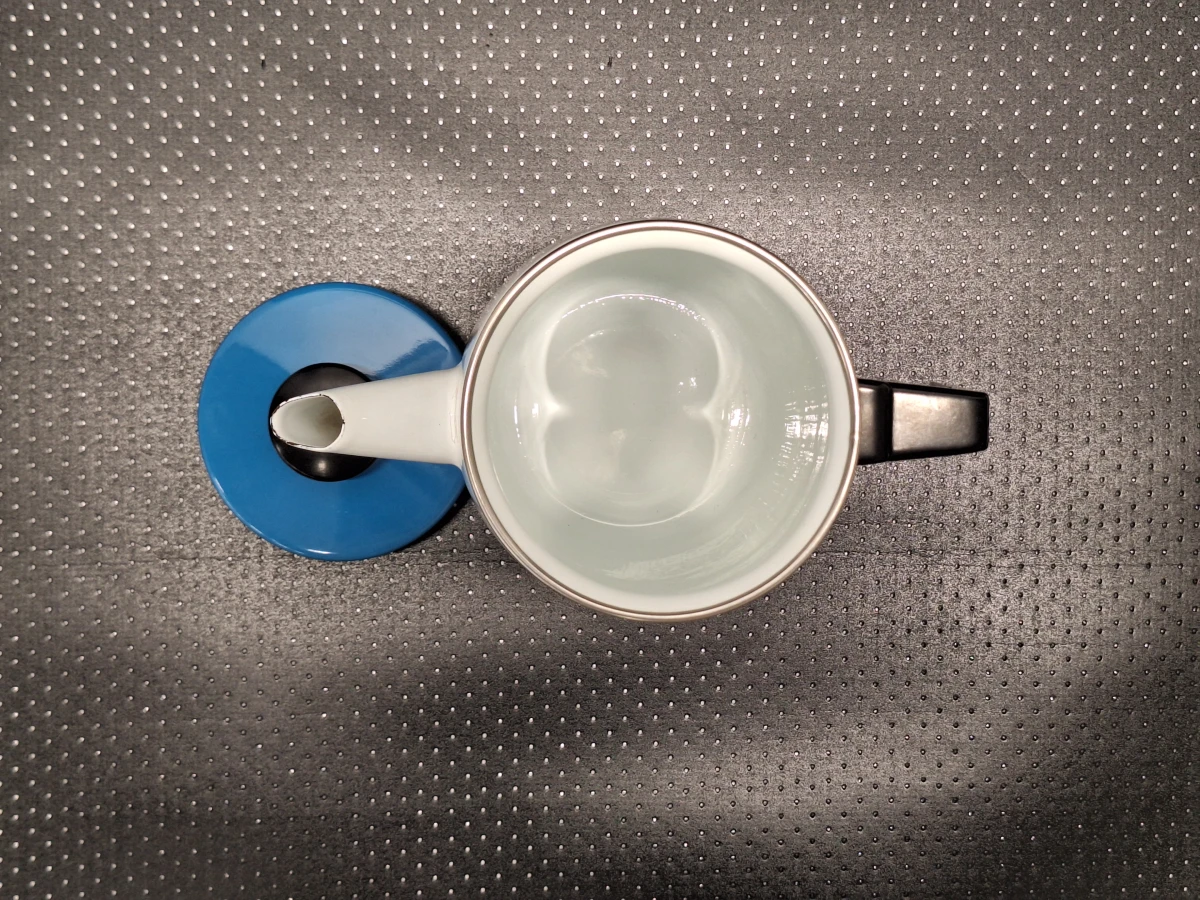 Vintage geëmailleerde koffie- en theepot met bloemen - Jaren '60/'70