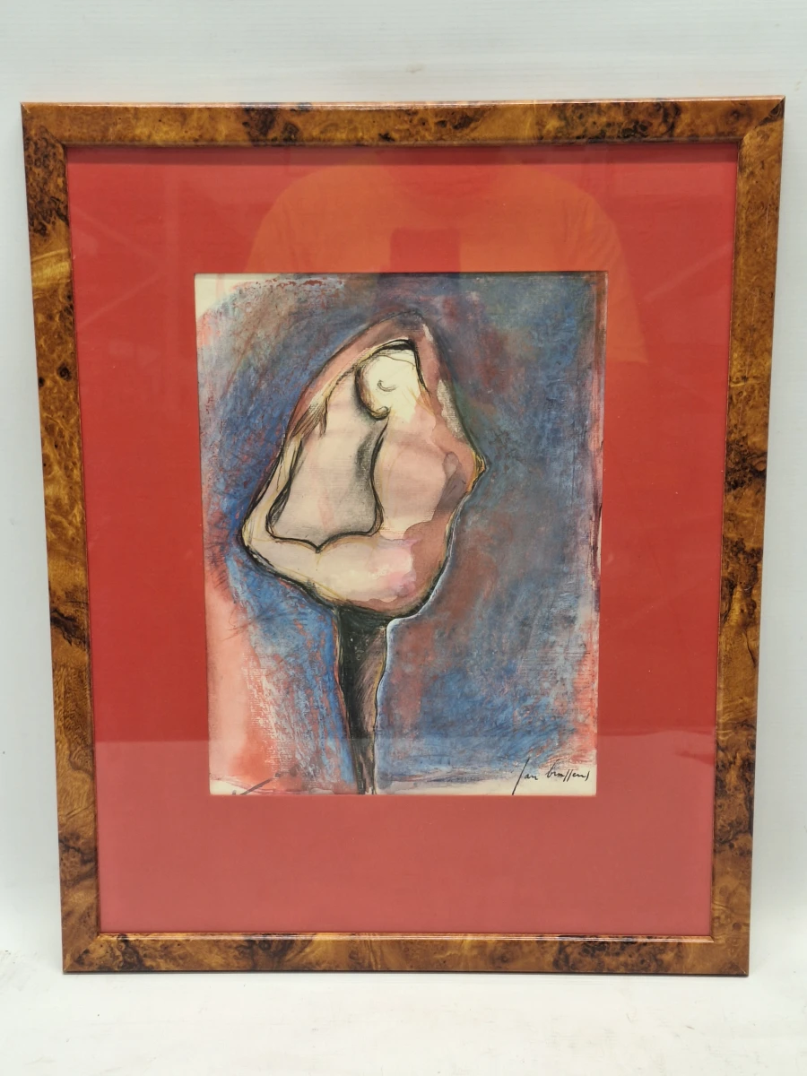 Expressionistische abstract-figuratieve studie van een vrouwenfiguur - Jan Burssens