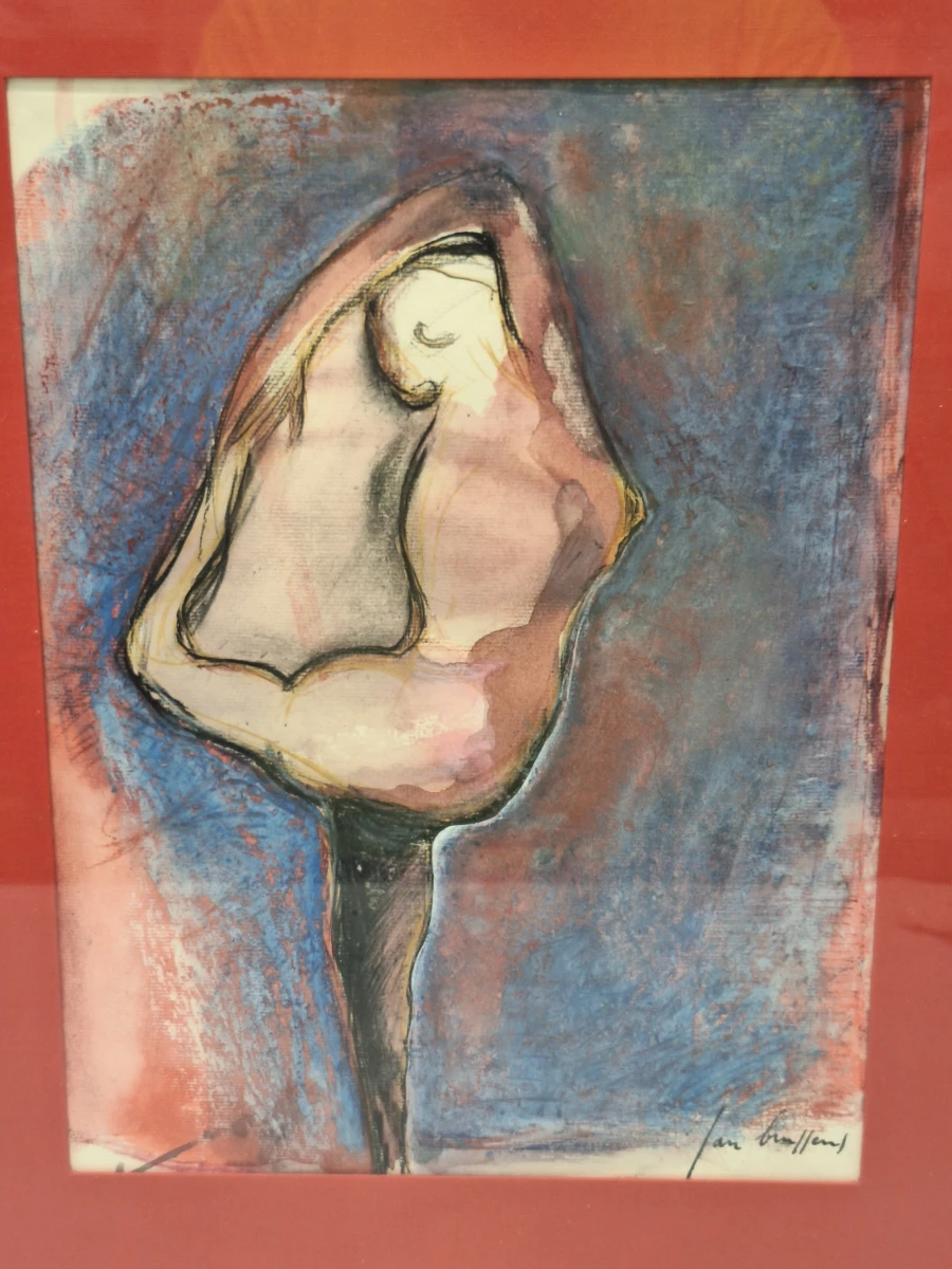 Expressionistische abstract-figuratieve studie van een vrouwenfiguur - Jan Burssens