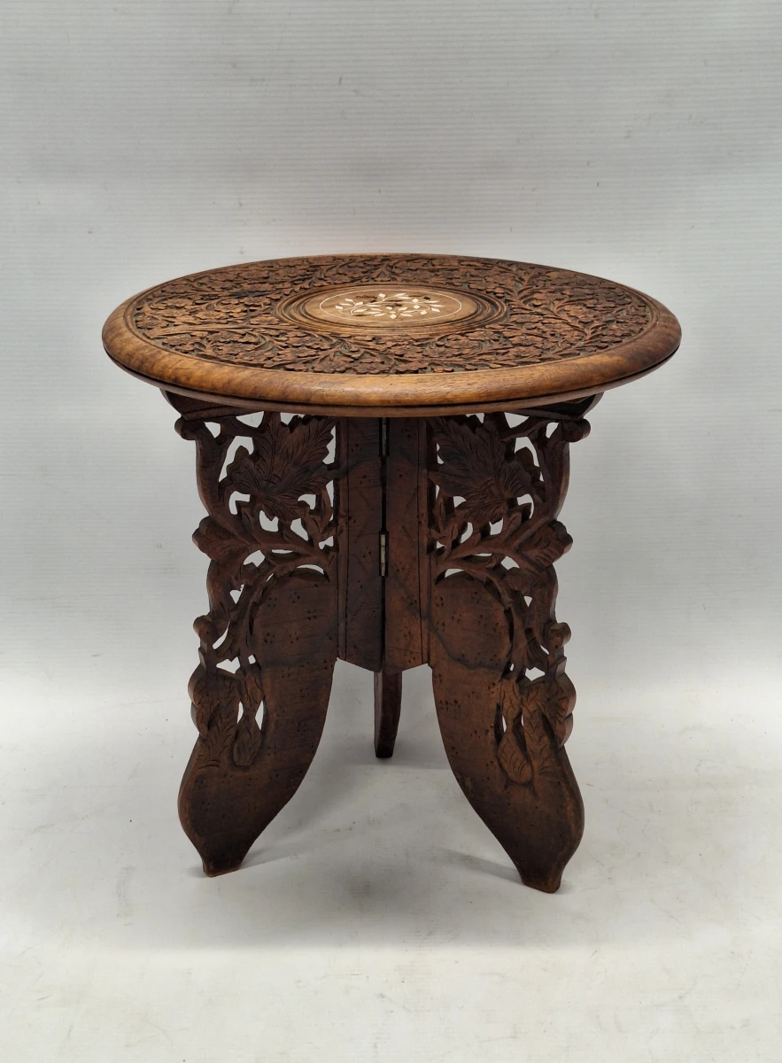 Antieke Anglo-Indische inklapbare bijzettafel - Palissanderhout