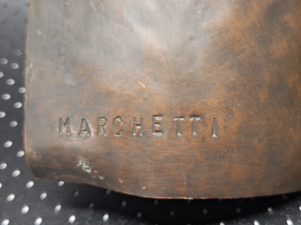 Art Deco Stijl Reliëfplaat van een Gestileerde Vogel - Gesigneerd MARCHETTI