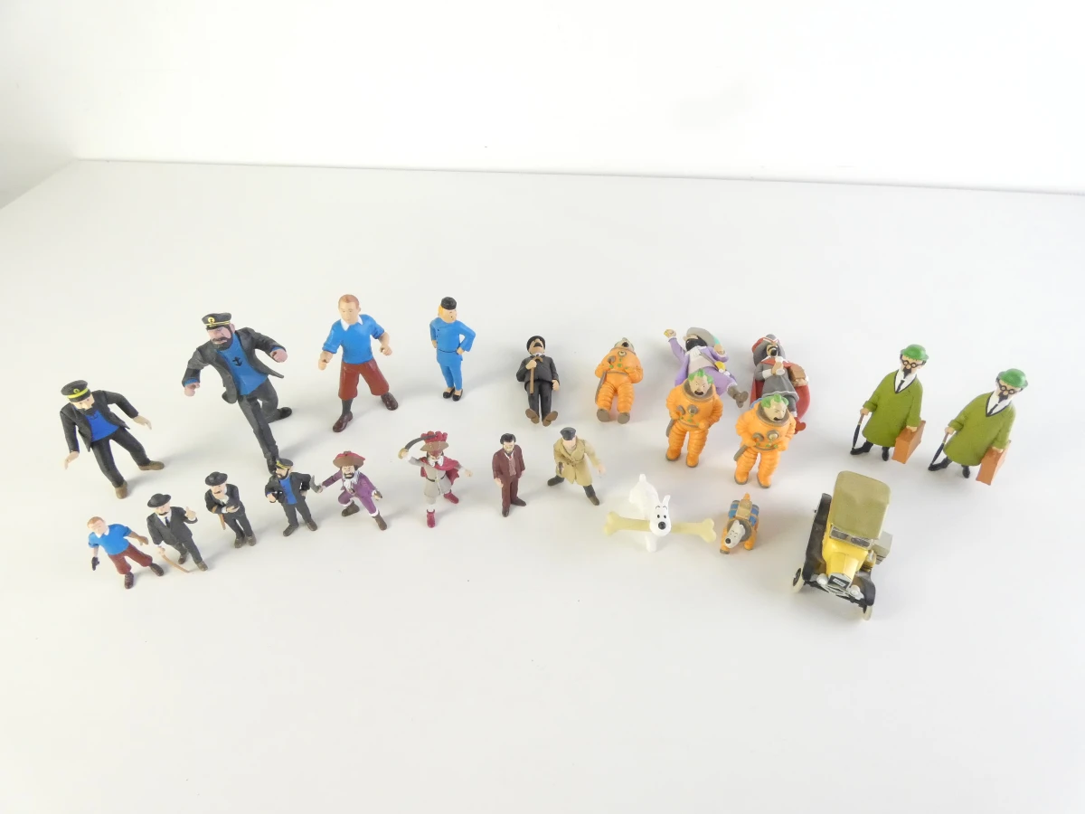 Set van strip- en tekenfilmfiguren