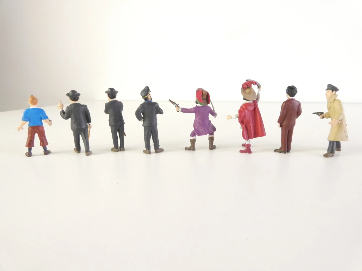 Set van strip- en tekenfilmfiguren