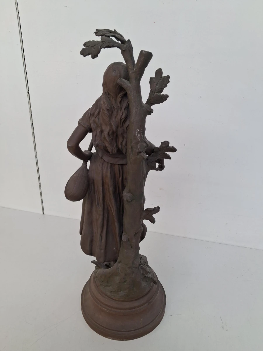 🗽 Antiek Belle Époque Beeld "Mignon" – Émile Bruchon (1806-1895) – Origineel Gesigneerd 🗽 - foto 3