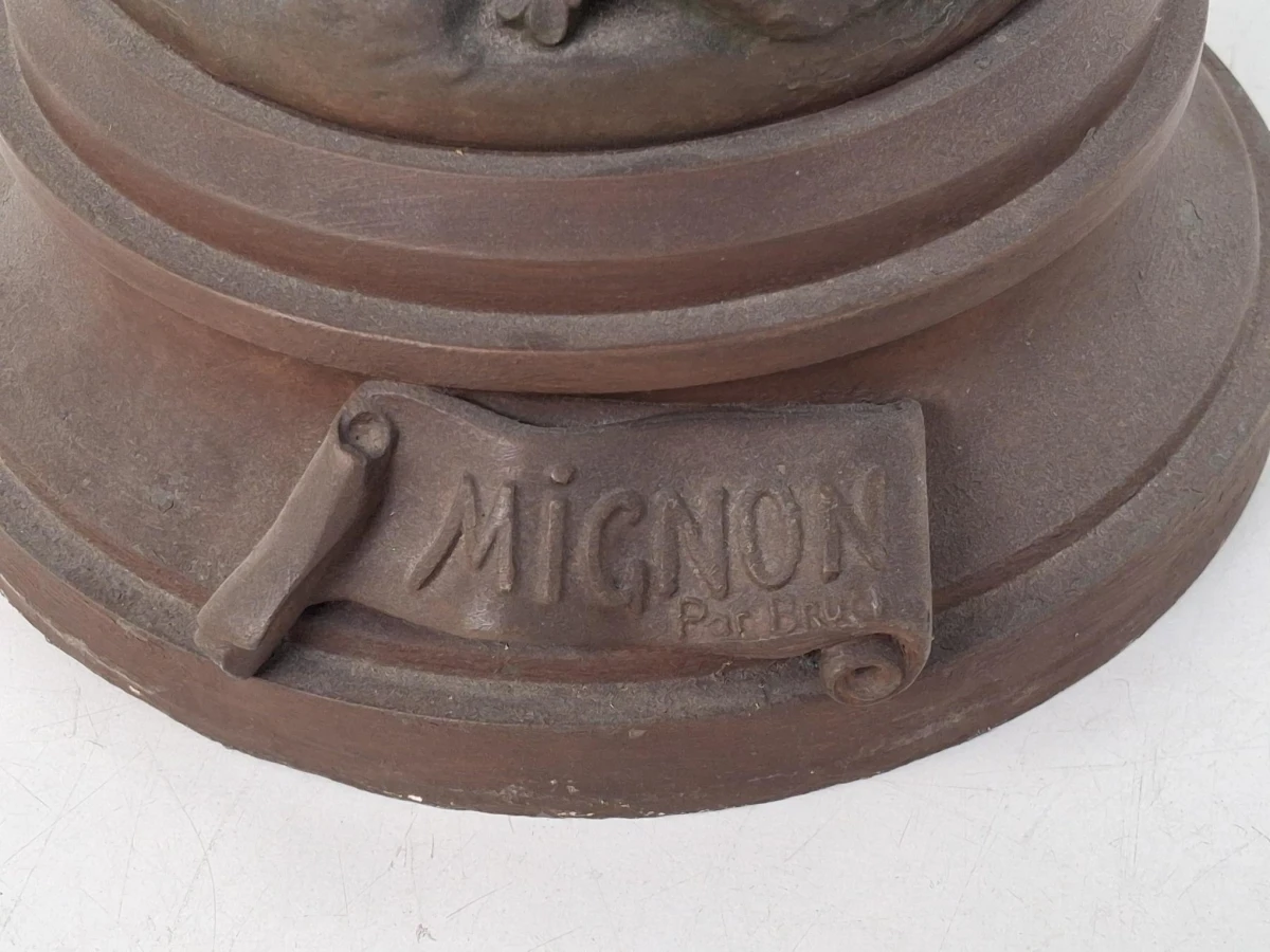 🗽 Antiek Belle Époque Beeld "Mignon" – Émile Bruchon (1806-1895) – Origineel Gesigneerd 🗽 - foto 5