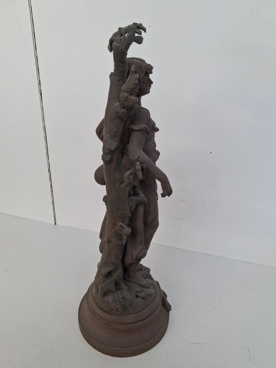 🗽 Antiek Belle Époque Beeld "Mignon" – Émile Bruchon (1806-1895) – Origineel Gesigneerd 🗽 - foto 4