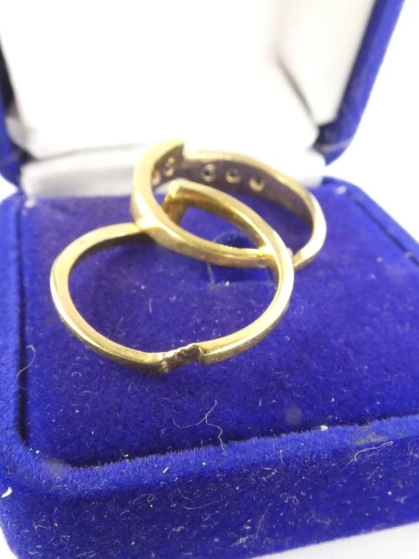 Vergulde 18 kt damespuzzelring