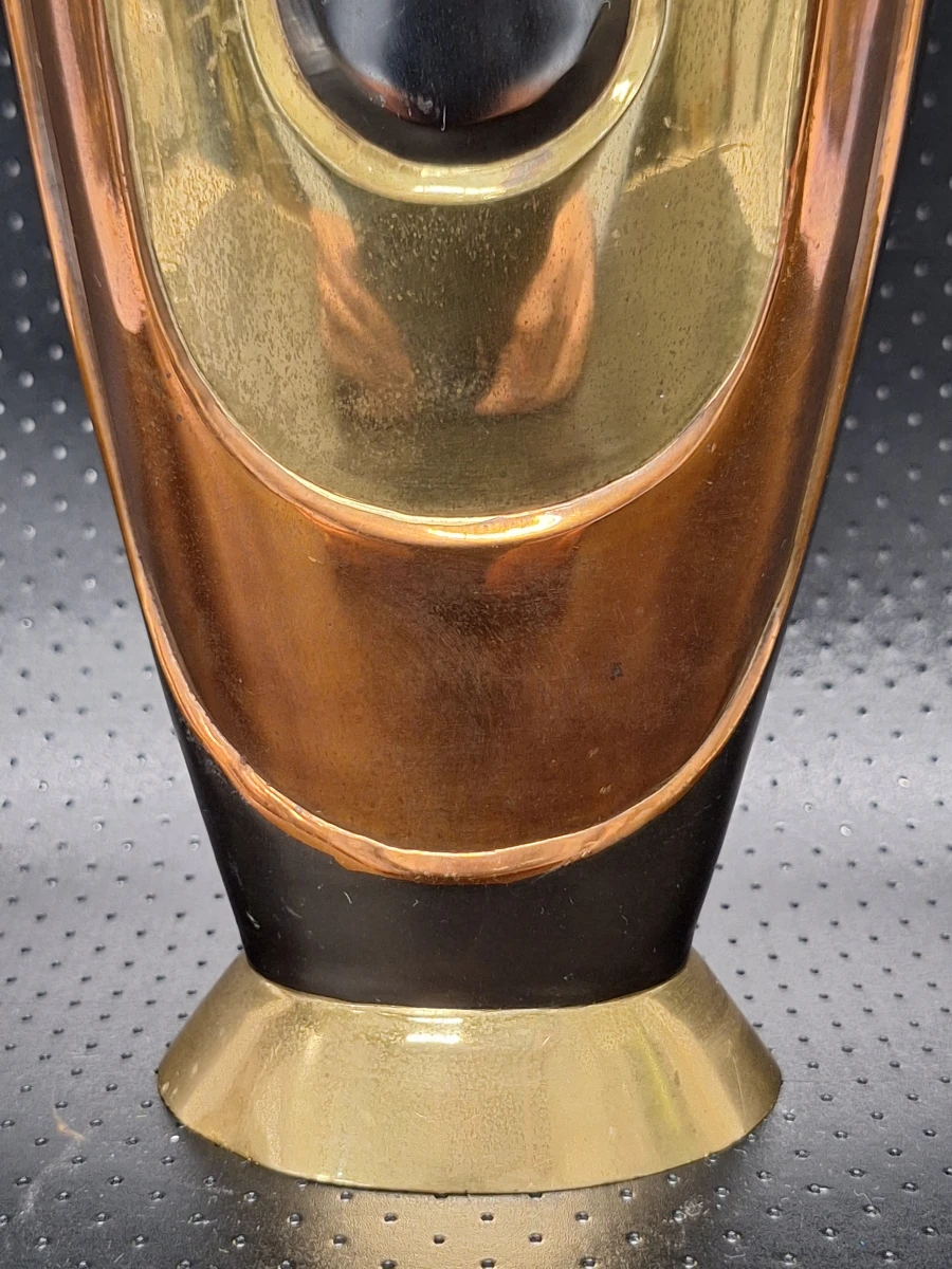 Vintage Art Deco Revival vaas in Messing & Koper - Made in India