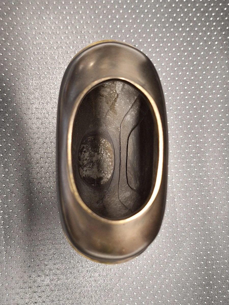 Vintage Art Deco Revival vaas in Messing & Koper - Made in India