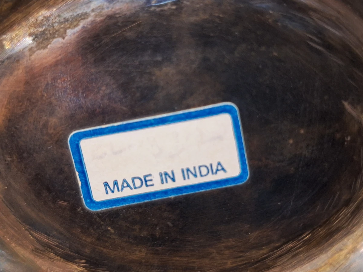Vintage Art Deco Revival vaas in Messing & Koper - Made in India