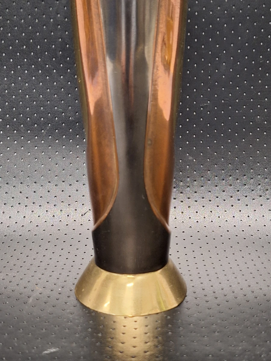 Vintage Art Deco Revival vaas in Messing & Koper - Made in India
