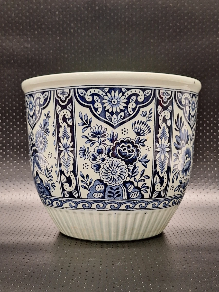 Prachtige vintage Delfts blauwe bloempot - Royal Sphinx Maastricht