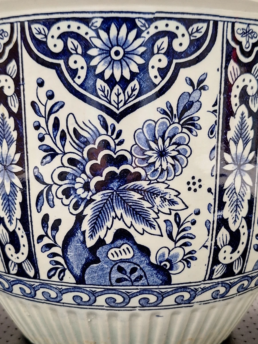 Prachtige vintage Delfts blauwe bloempot - Royal Sphinx Maastricht