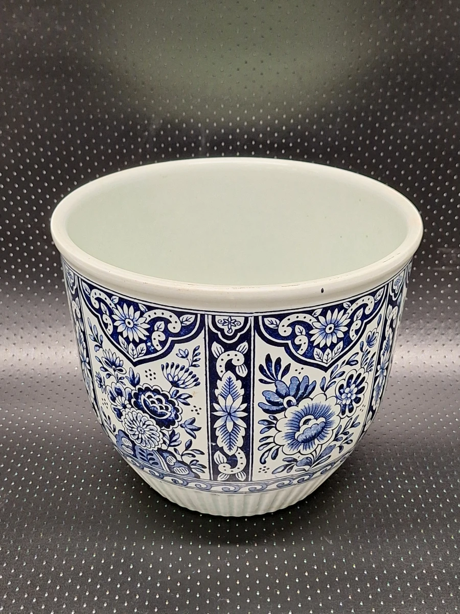 Prachtige vintage Delfts blauwe bloempot - Royal Sphinx Maastricht