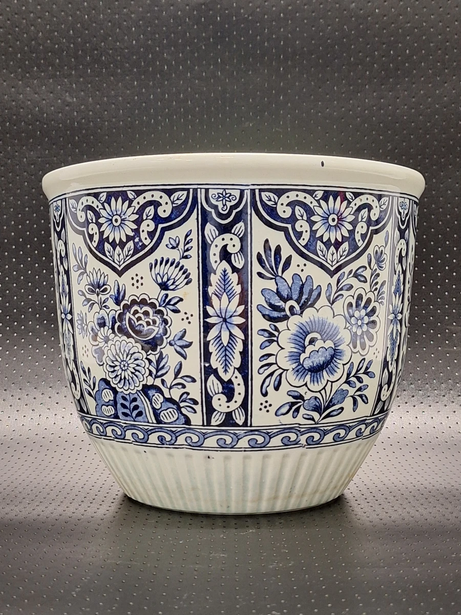 Prachtige vintage Delfts blauwe bloempot - Royal Sphinx Maastricht