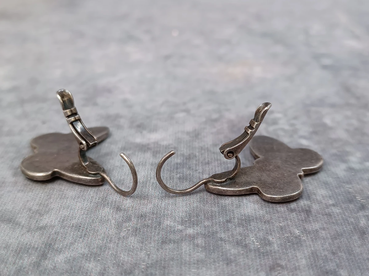 Vintage set Pauaschelp sieraden met zilveren ketting