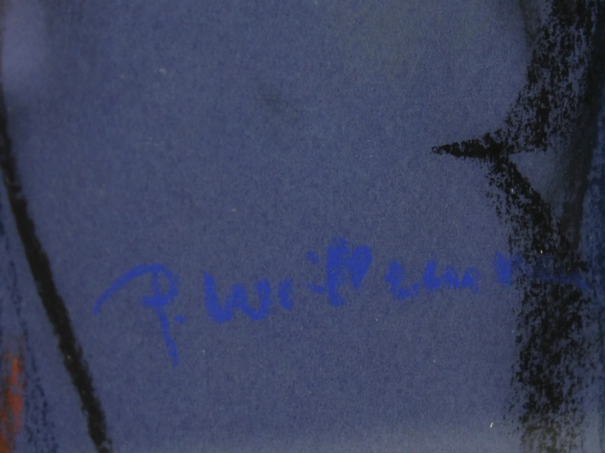 Boeren man in paarse tinten pastelkrijttekening gesigneerd P. Willemsen