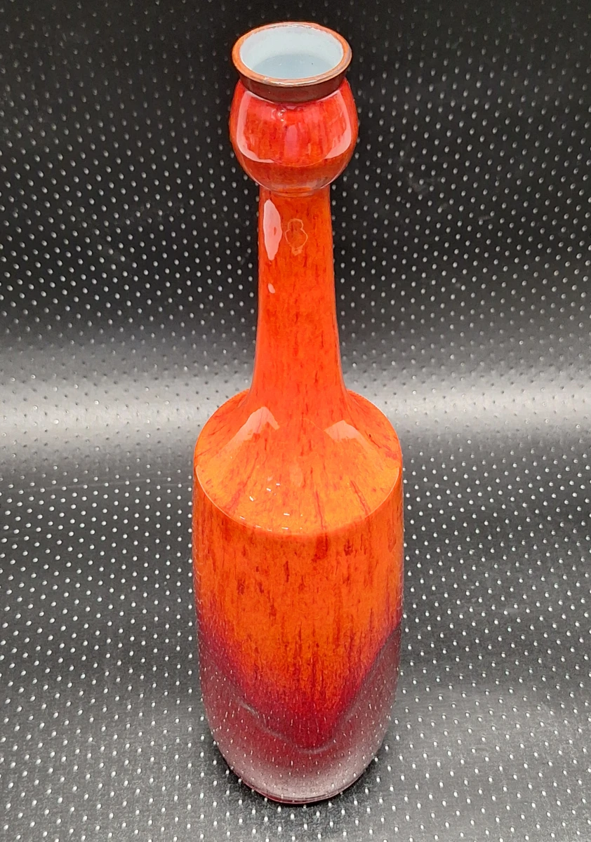 Zeldzame seleenrode Amphora flesvaas van Rogier Vandeweghe (ca. 1962–1965) - Museaal Belgisch modernisme