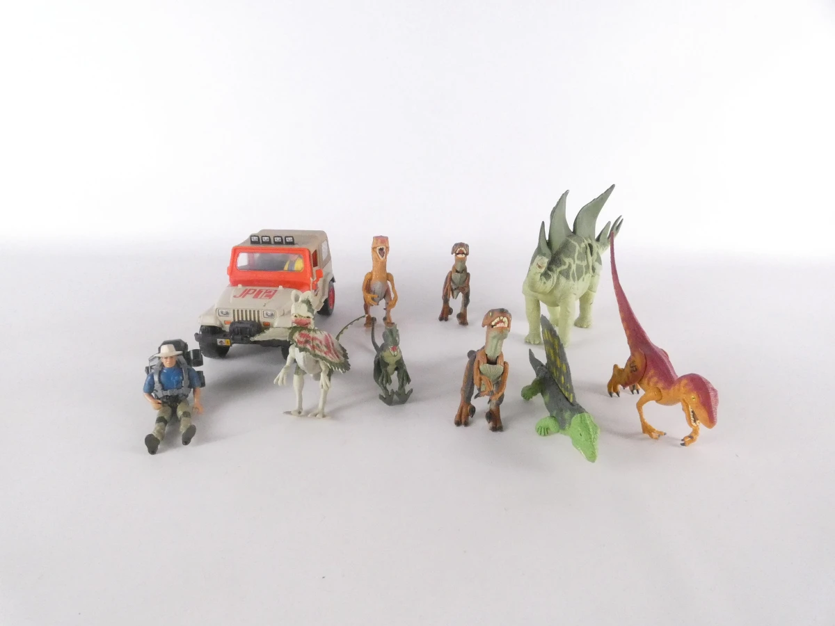 Jurassic Park speelgoedset met jeep en dinosaurussen