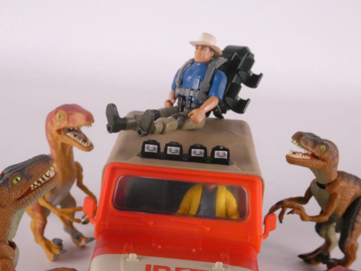 Jurassic Park speelgoedset met jeep en dinosaurussen