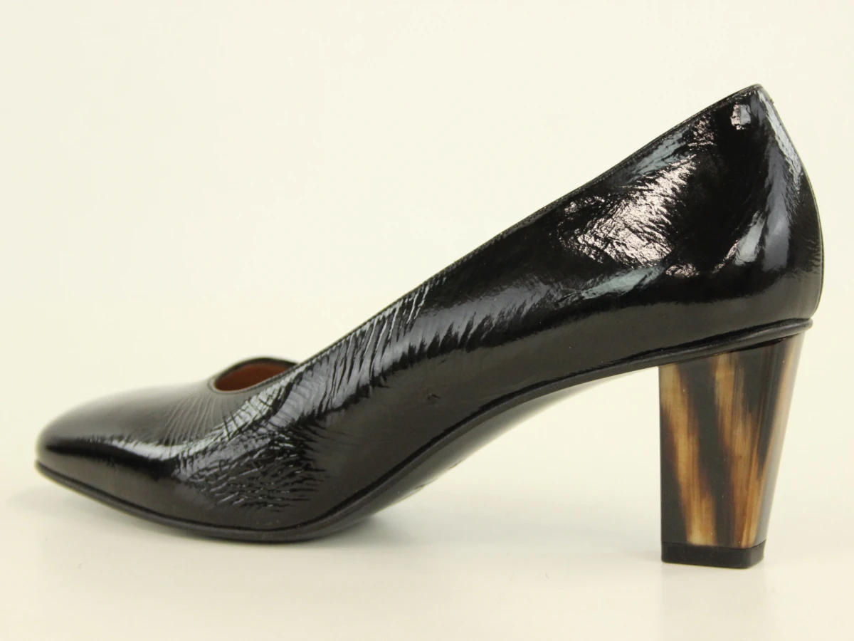 Dries Van Noten zwarte lakleren craquelé-effect pumps met blokhak - 39