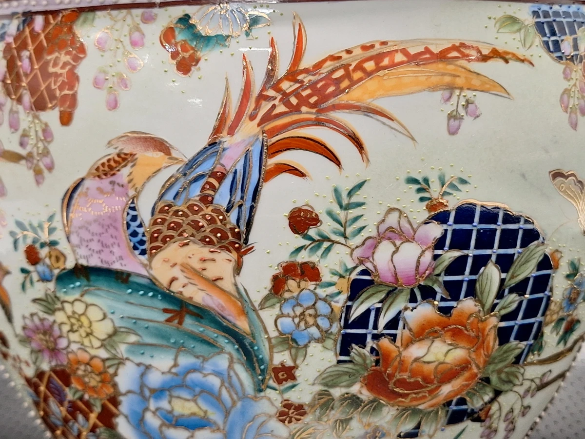 Prachtige Chinese porseleinen viskom – Rijke Imari- en Satsuma-invloeden