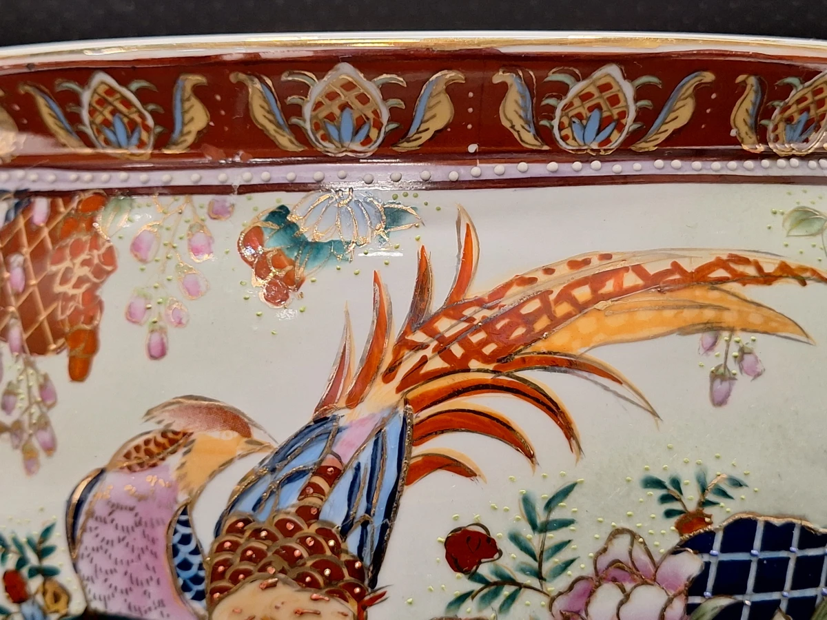 Prachtige Chinese porseleinen viskom – Rijke Imari- en Satsuma-invloeden