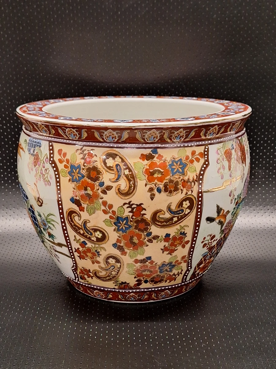 Prachtige Chinese porseleinen viskom – Rijke Imari- en Satsuma-invloeden