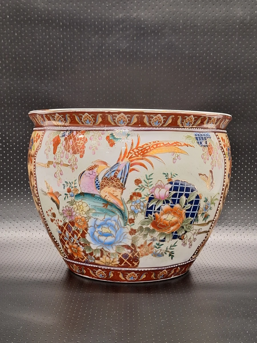 Prachtige Chinese porseleinen viskom – Rijke Imari- en Satsuma-invloeden