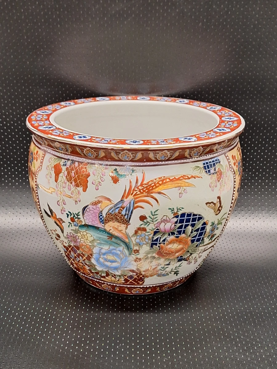 Prachtige Chinese porseleinen viskom – Rijke Imari- en Satsuma-invloeden